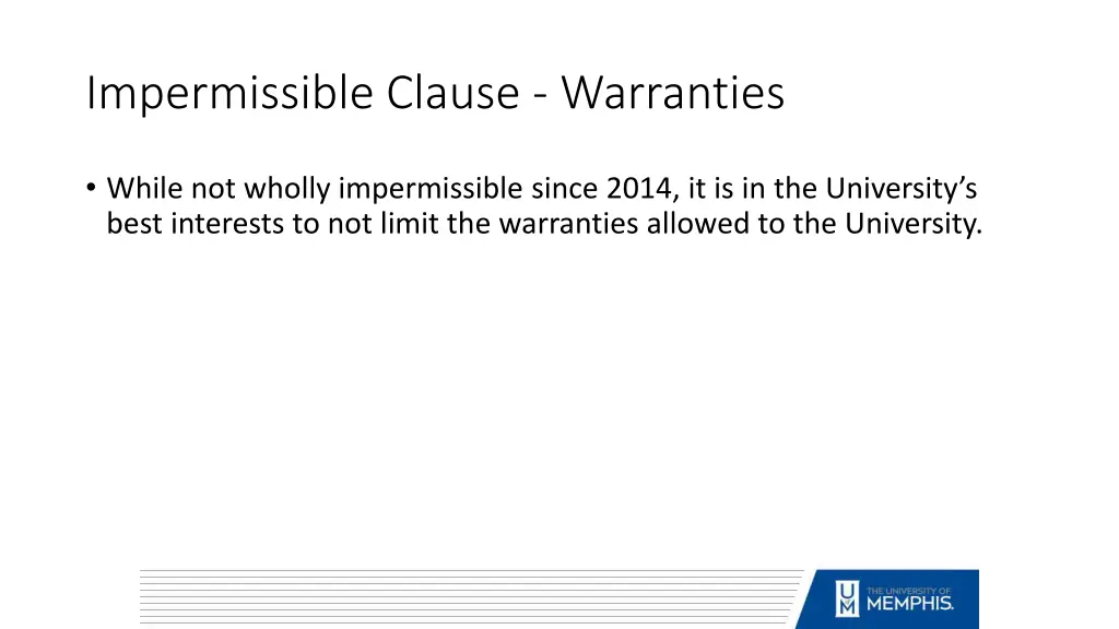 impermissible clause warranties