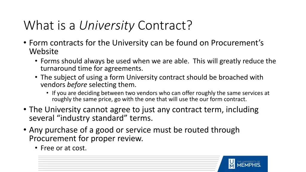 what is a university contract form contracts