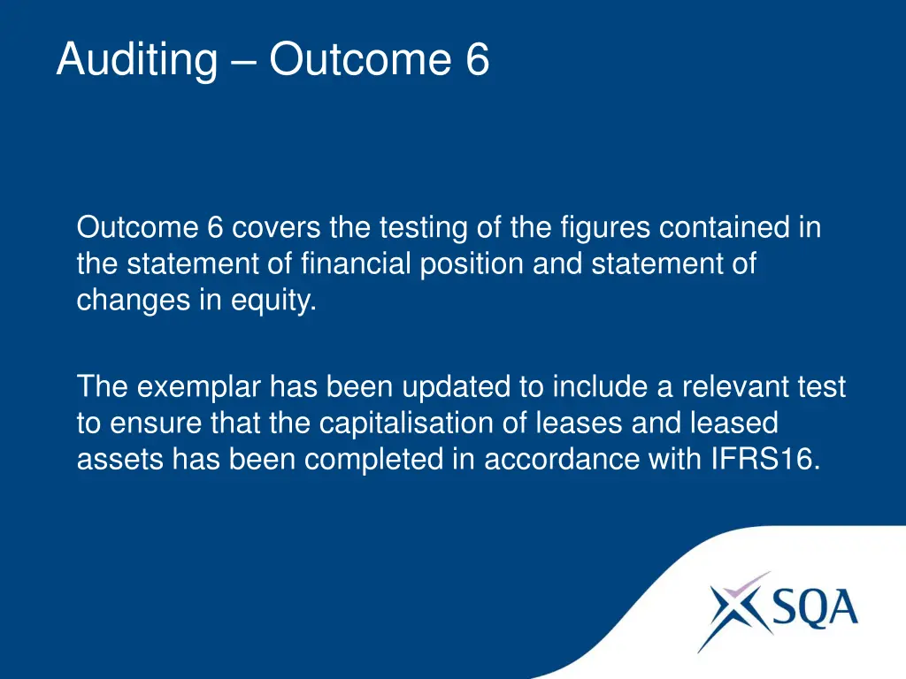 auditing outcome 6