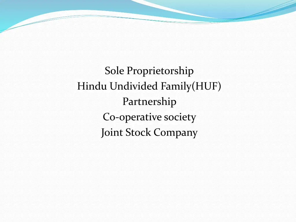 sole proprietorship hindu undivided family