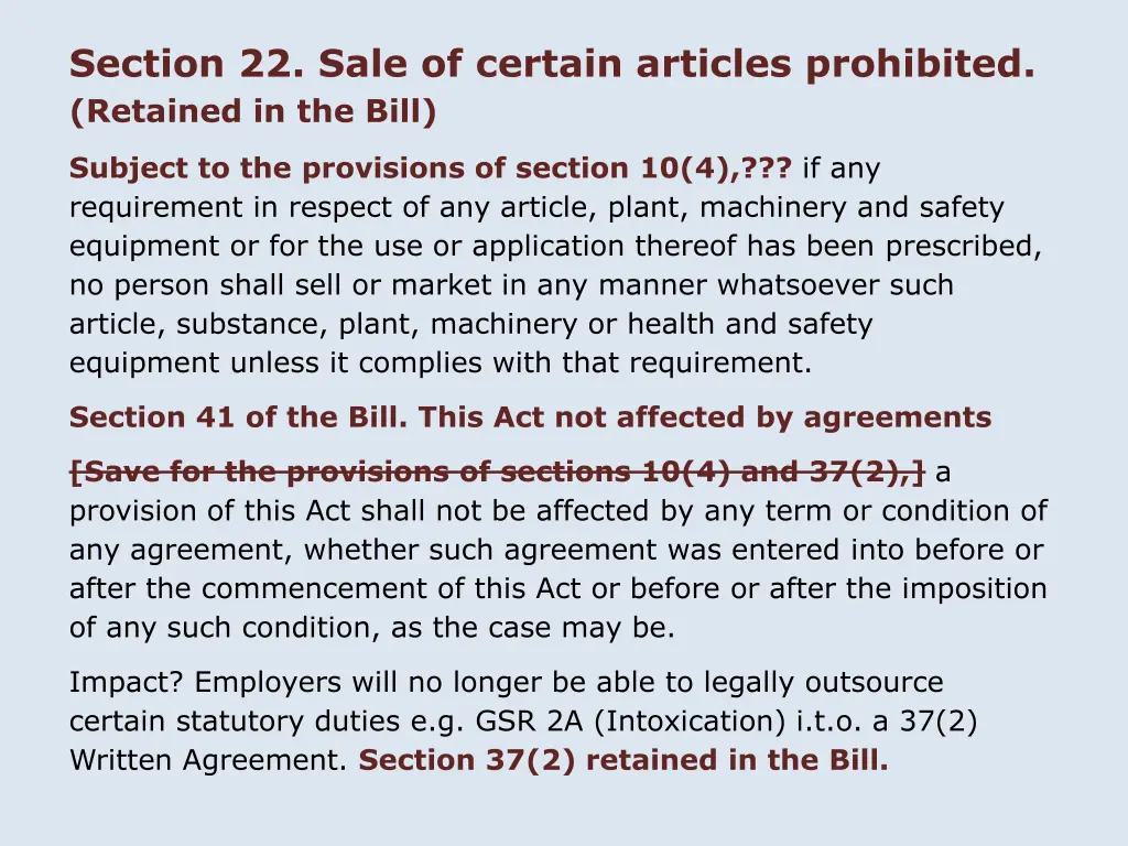 section 22 sale of certain articles prohibited