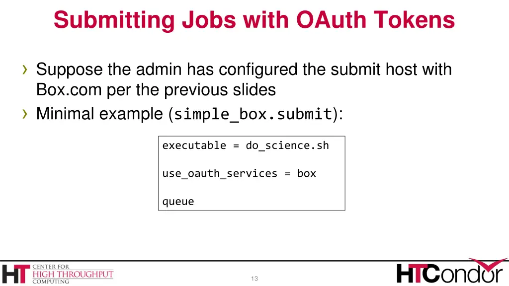 submitting jobs with oauth tokens