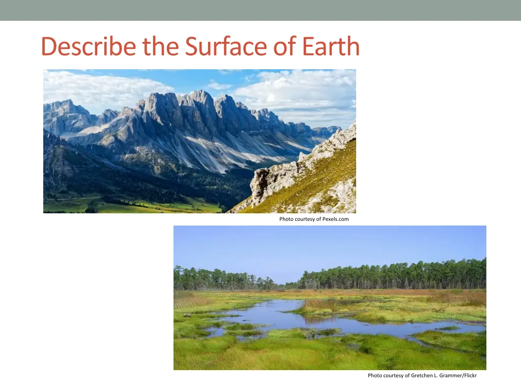 describe the surface of earth