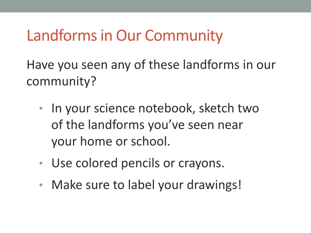 landforms in our community