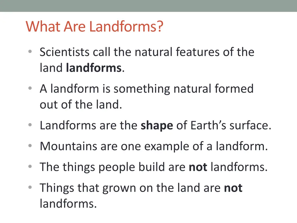 what are landforms 1