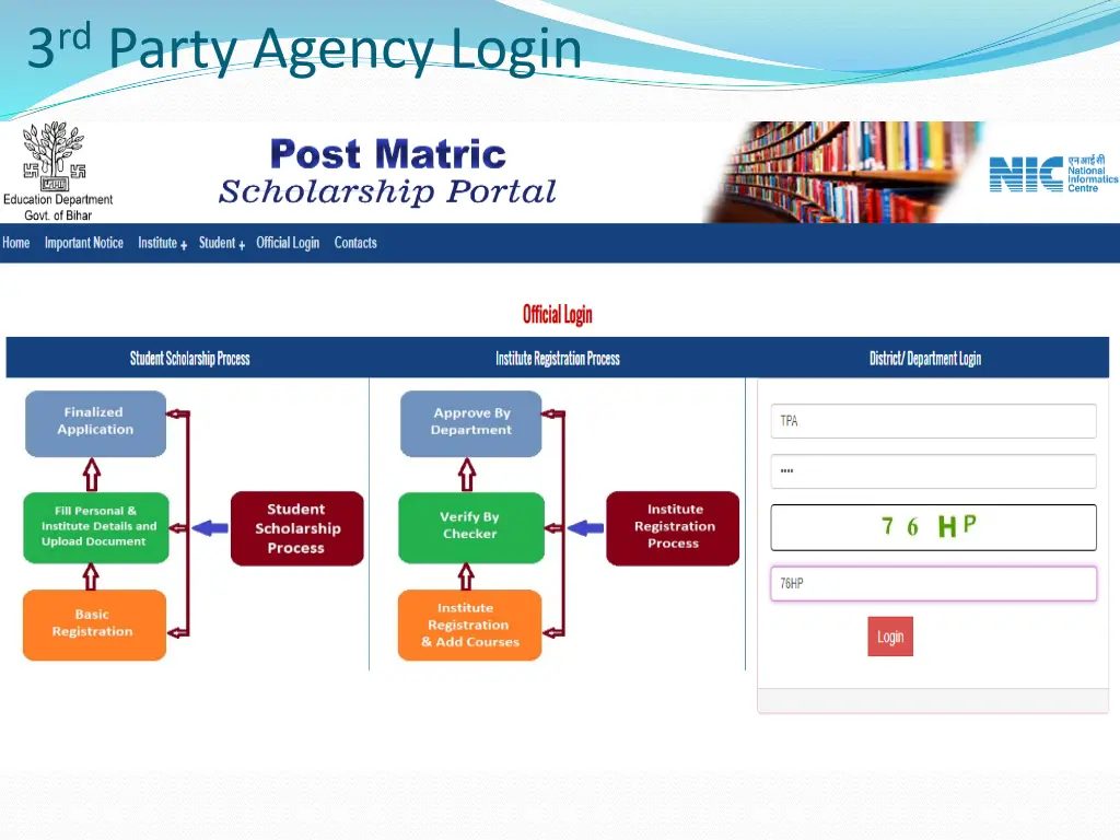 3 rd party agency login