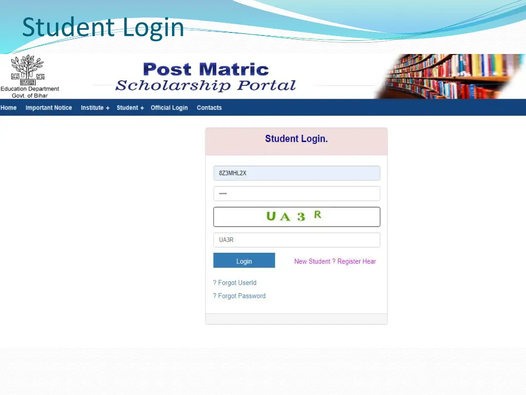 student login