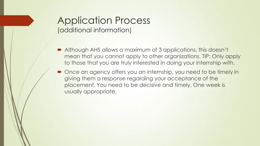 application process additional information