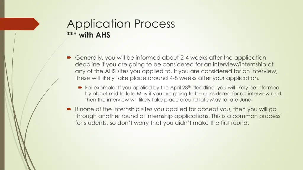 application process with ahs 2