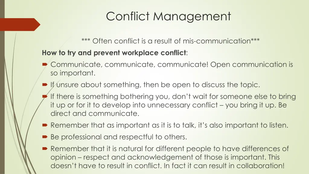 conflict management