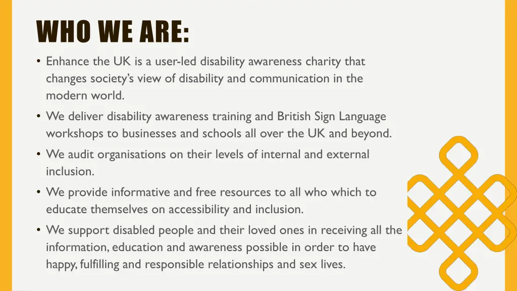 who we are enhance the uk is a user