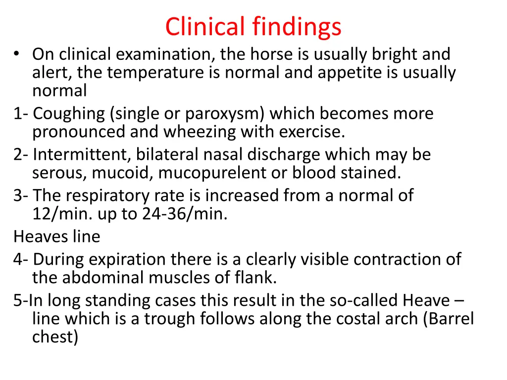 clinical findings