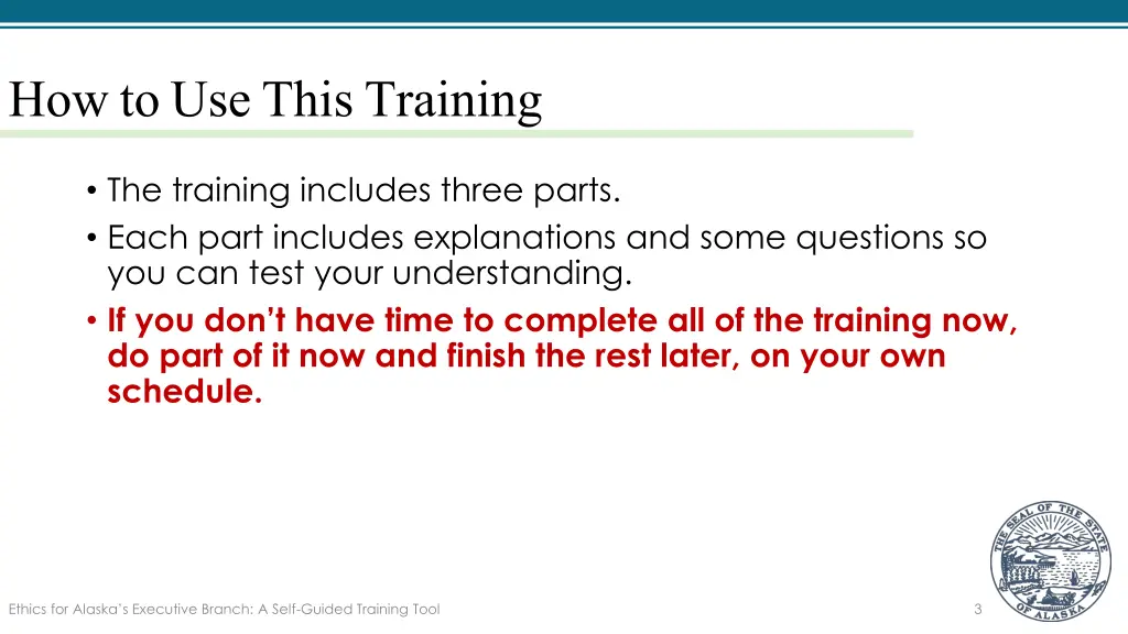 how to use this training