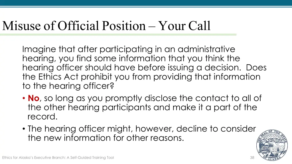 misuse of official position your call 11