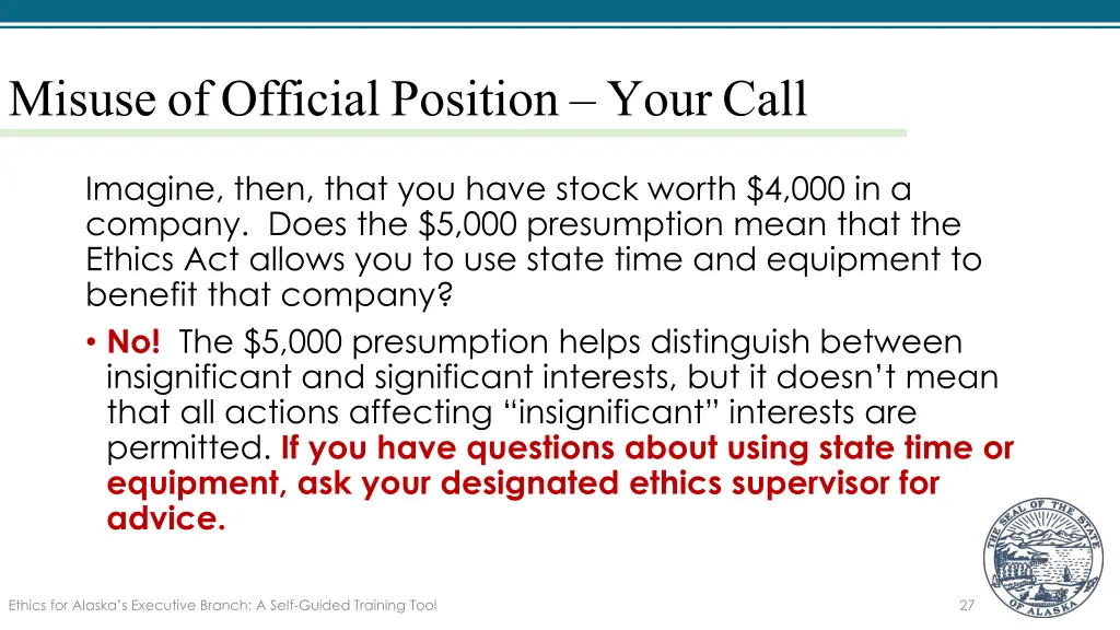 misuse of official position your call 6