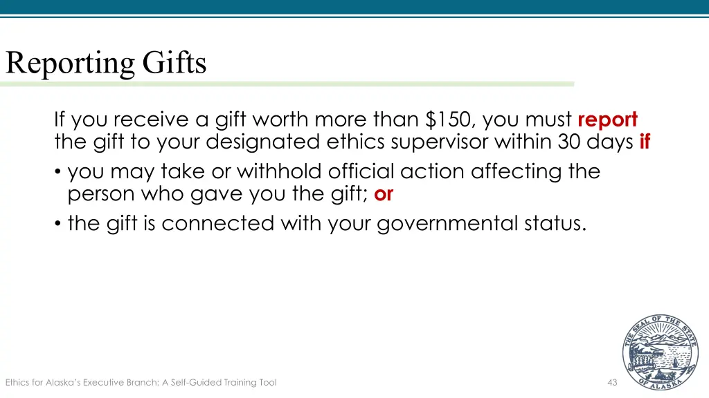 reporting gifts