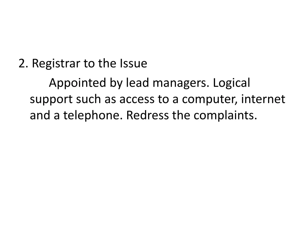 2 registrar to the issue appointed by lead