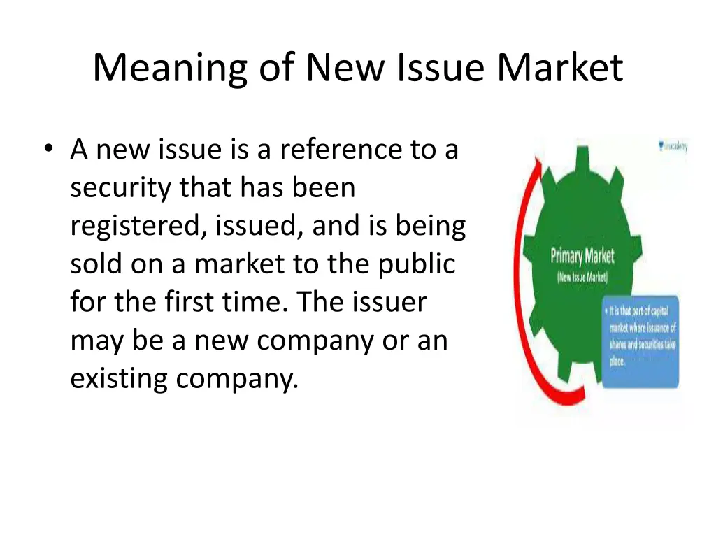 meaning of new issue market