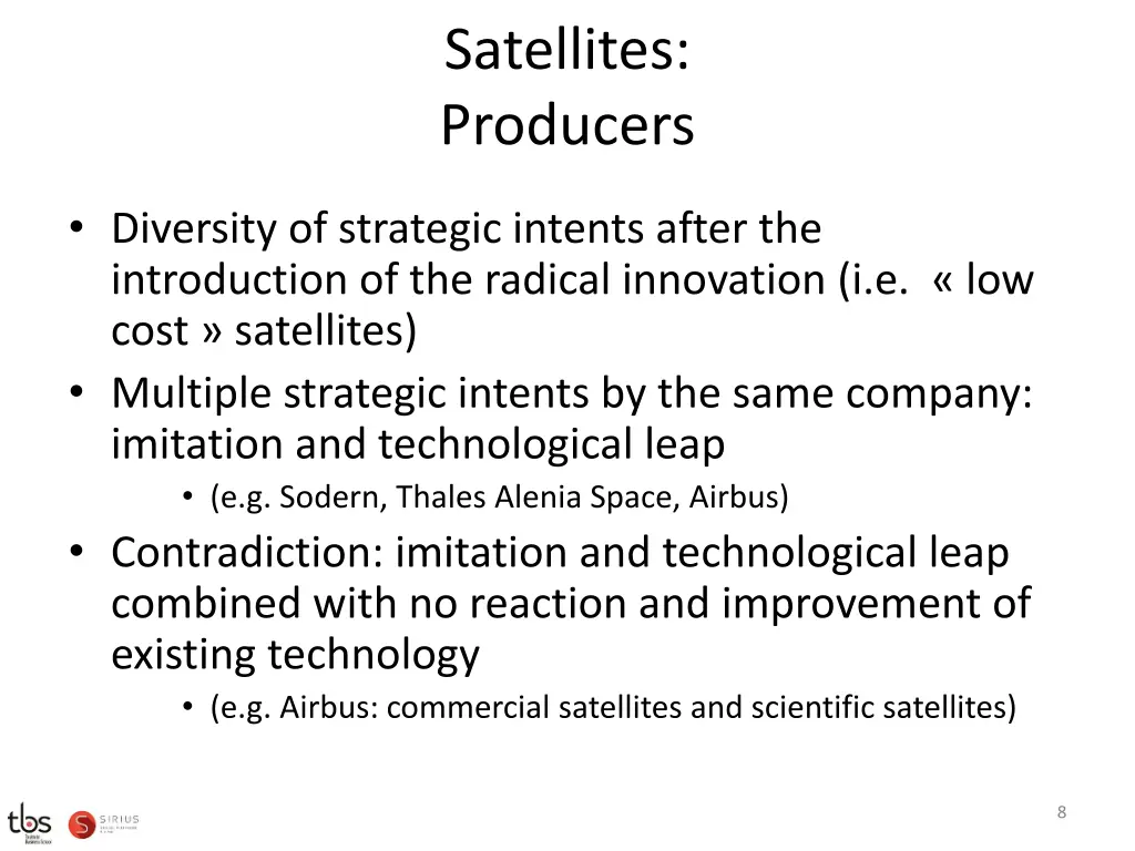 satellites producers