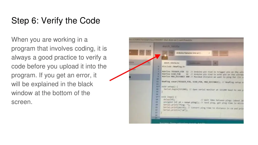 step 6 verify the code