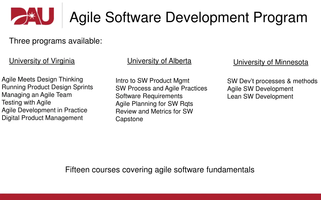 agile software development program