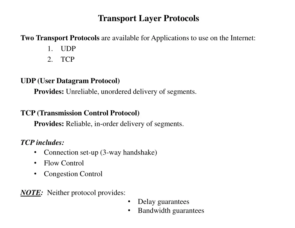 transport layer protocols