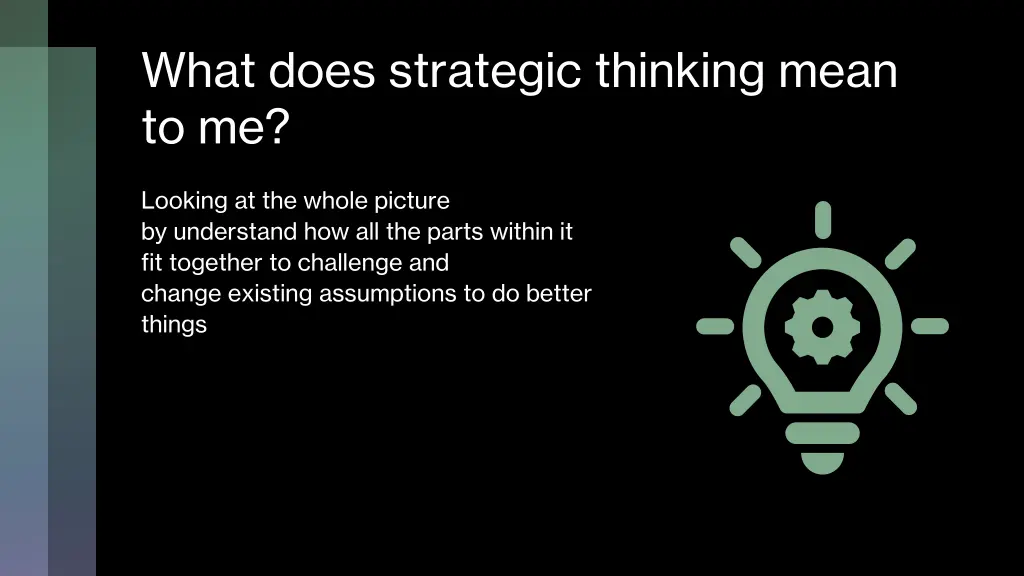 what does strategic thinking mean to me