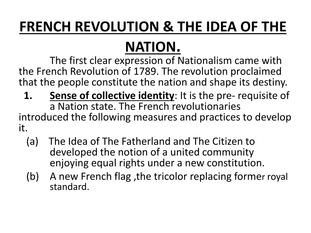 french revolution the idea of the nation