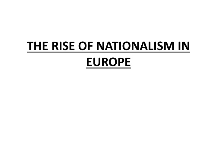 the rise of nationalism in europe