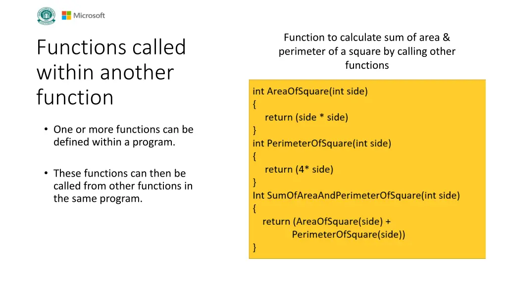 function to calculate sum of area perimeter