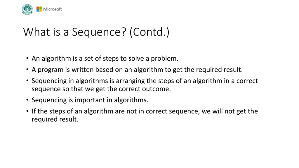 what is a sequence contd