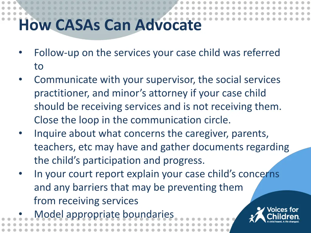 how casas can advocate