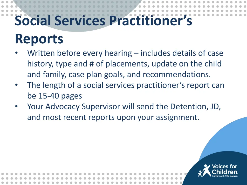 social services practitioner s reports written