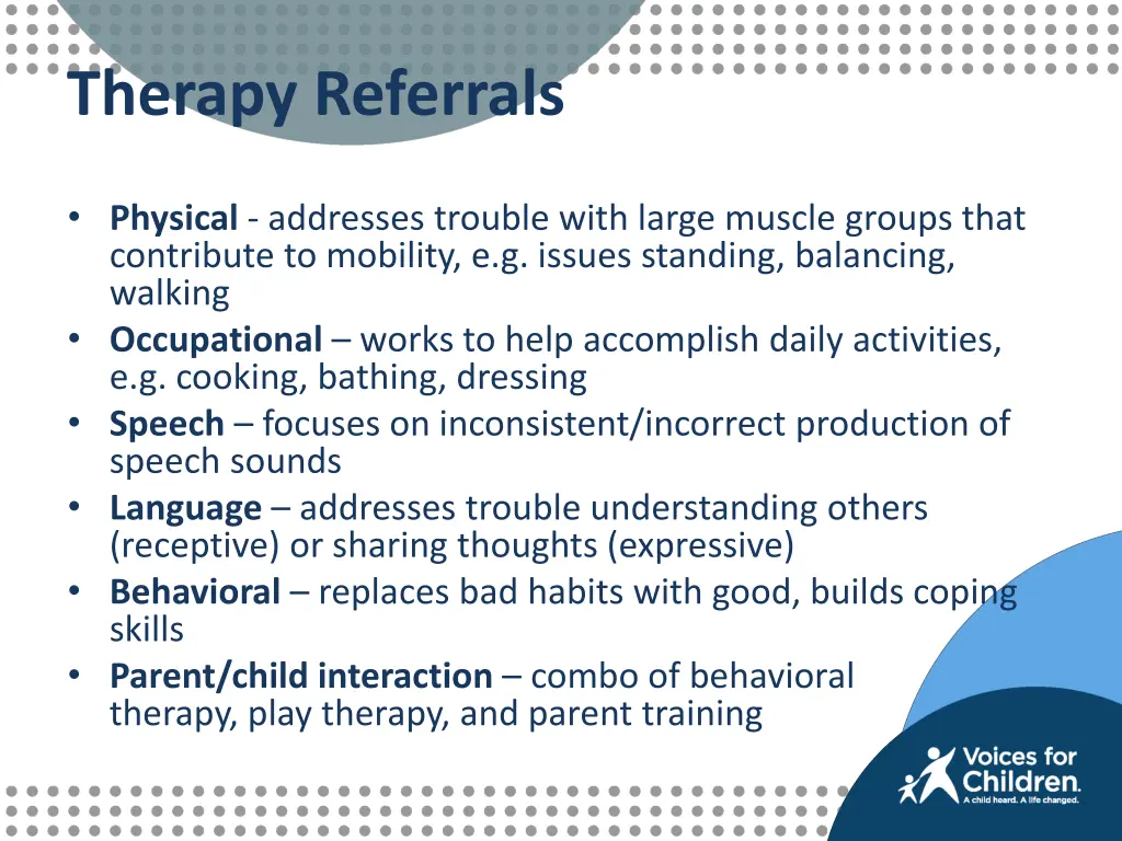 therapy referrals