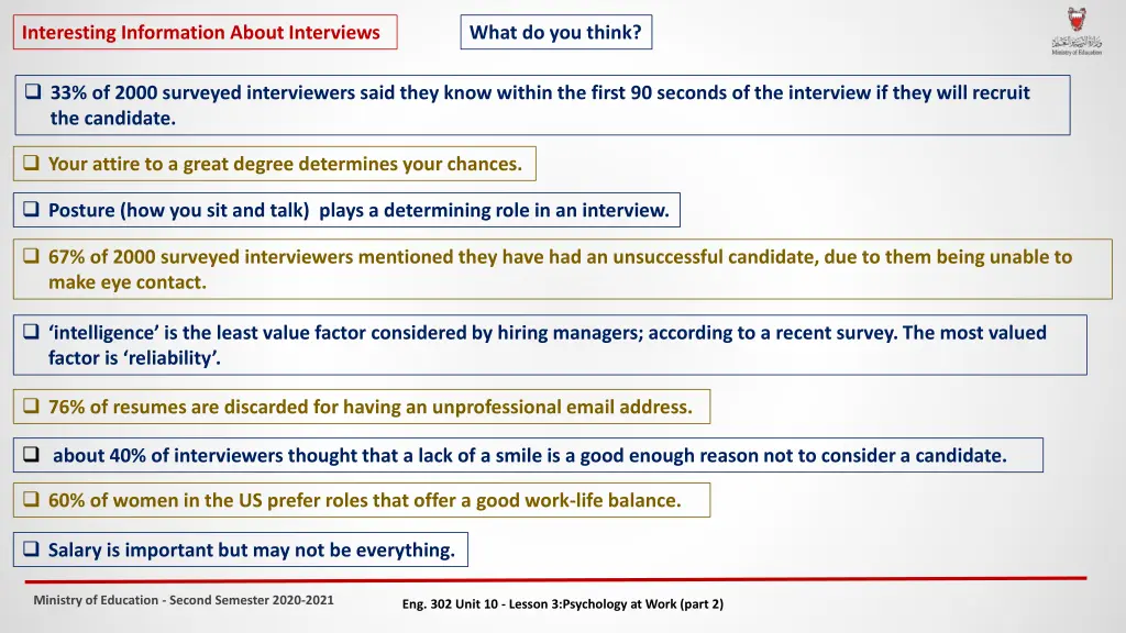 interesting information about interviews