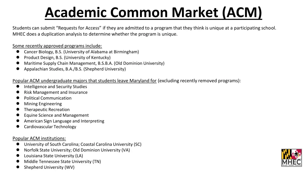 academic common market acm 2