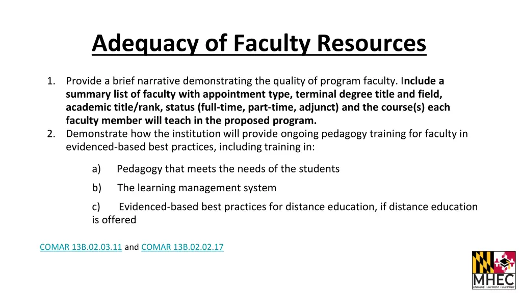 adequacy of faculty resources