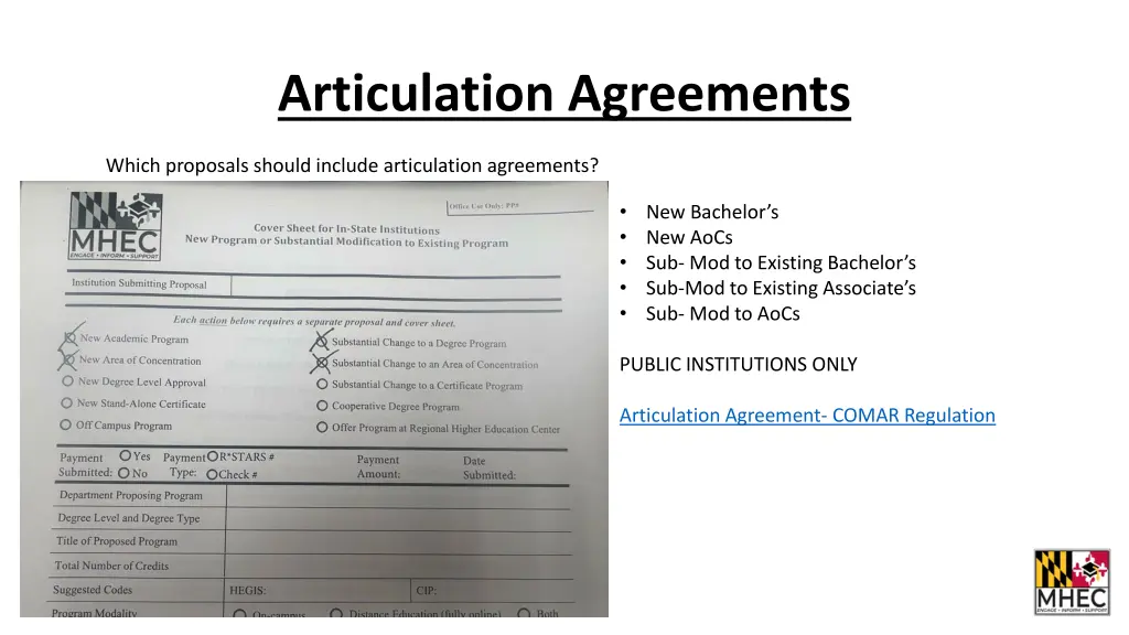 articulation agreements