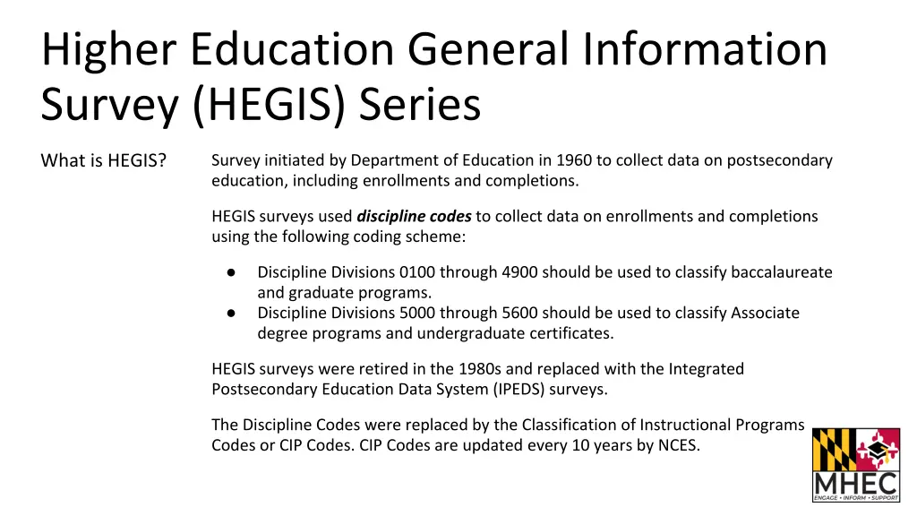 higher education general information survey hegis