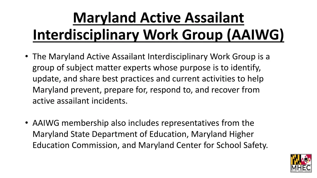 maryland active assailant interdisciplinary work