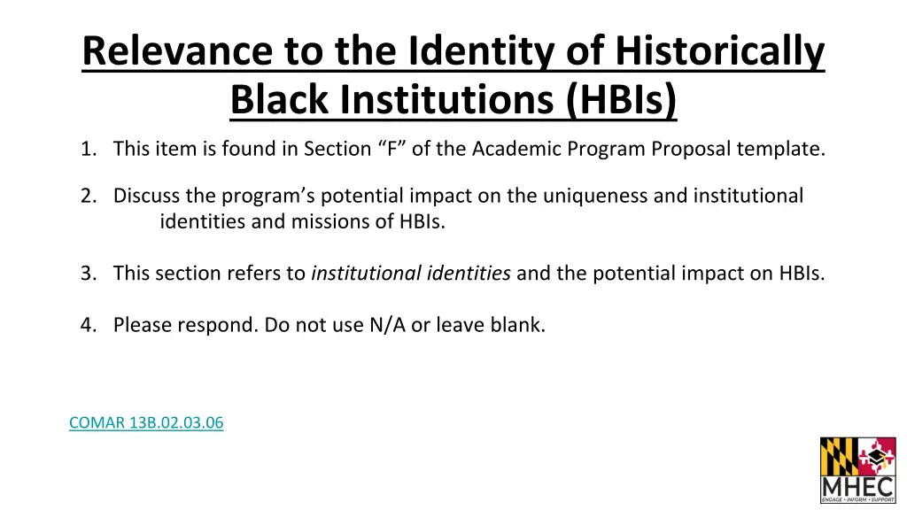 relevance to the identity of historically black