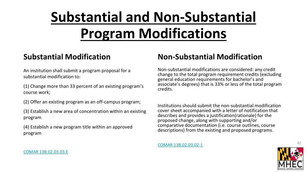 substantial and non substantial program