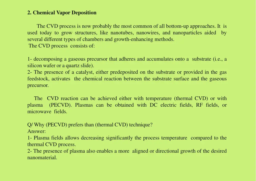 2 chemical vapor deposition