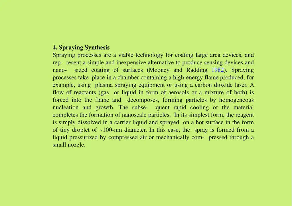 4 spraying synthesis spraying processes