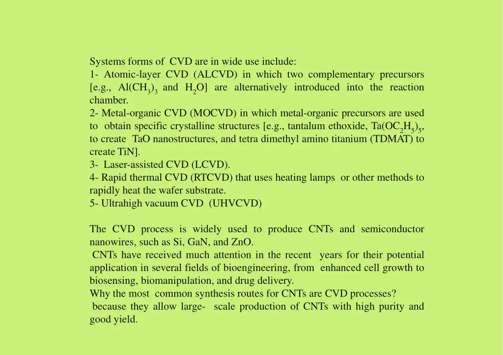 systems forms of cvd are in wide use include