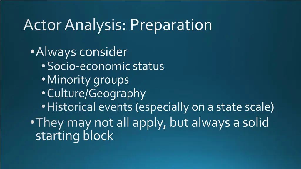 actor analysis preparation 1