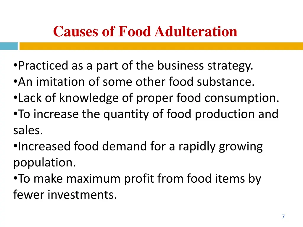 causes of food adulteration