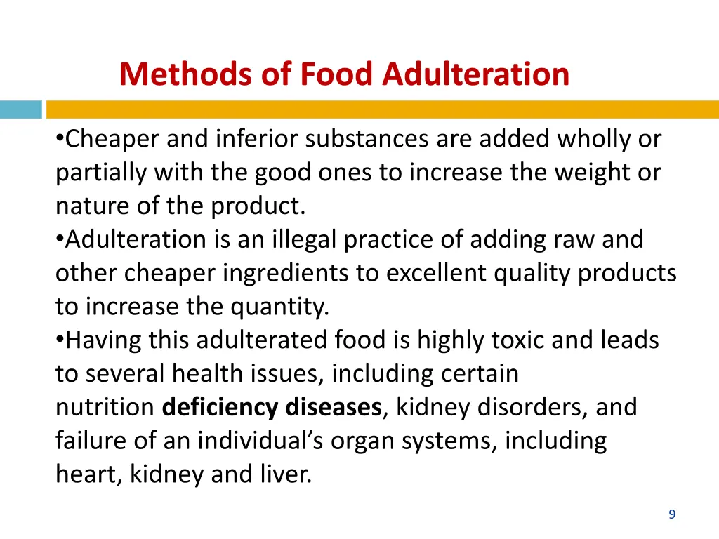 methods of food adulteration 1