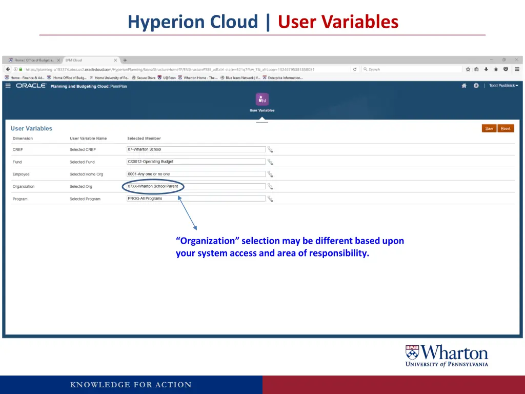 hyperion cloud user variables