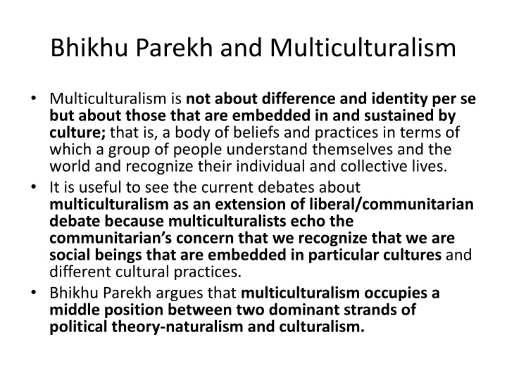 bhikhu parekh and multiculturalism